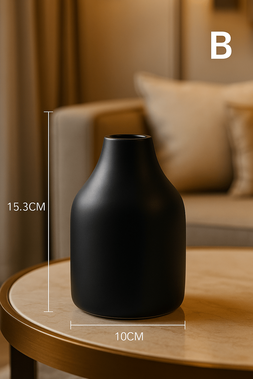 ElegantVase vase Noir / B Vase céramique minimaliste - Beauté naturelle pour vos fleurs