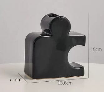 ElegantVase vase Noir Vase bleu céramique - Sculpture moderne pour déco tendance