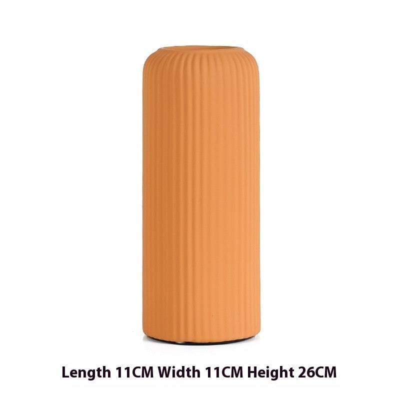 ElegantVase vase Orange brûlé lisse - Format Intermediaire Vase céramique pour décoration intérieure