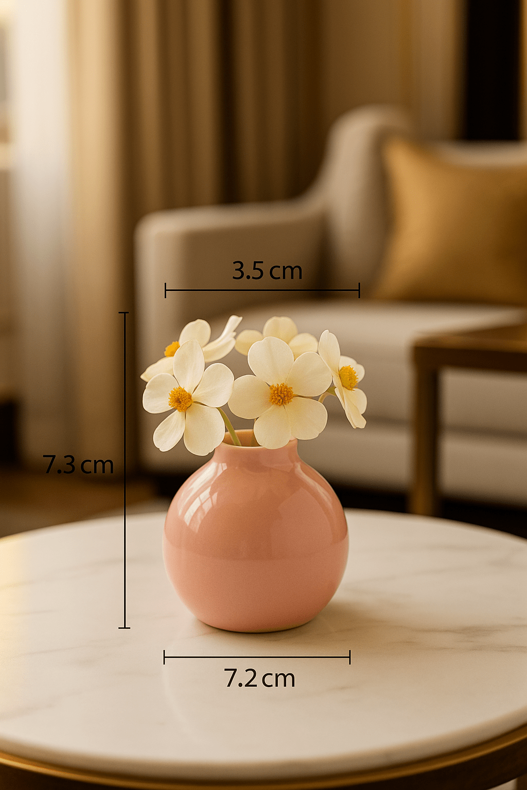 ElegantVase vase Rose Vases ronds colorés en céramique - Déco florale chic