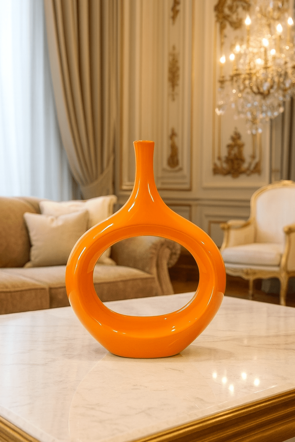 ElegantVase vase Rouge / Format Intermediaire Vase bleu céramique – Sculptural design déco tendance