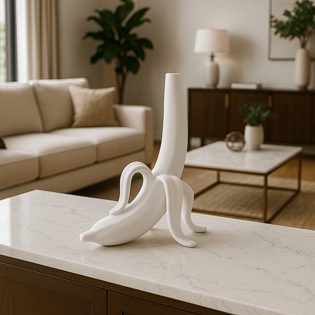 ElegantVase vase Vase Banane Doré, Céramique – Déco Moderne