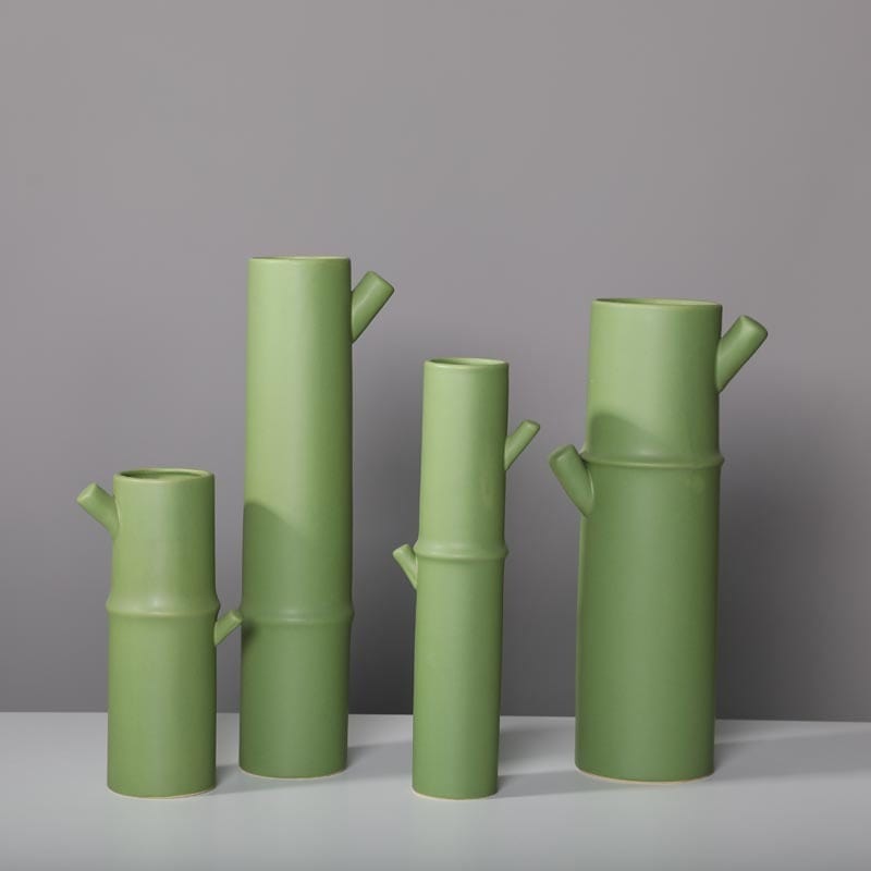 ElegantVase vase Vase céramique bambou vert – Harmonie végétale