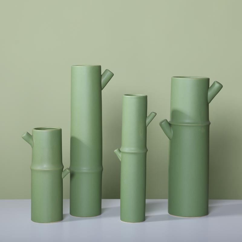 ElegantVase vase Vase céramique bambou vert – Harmonie végétale