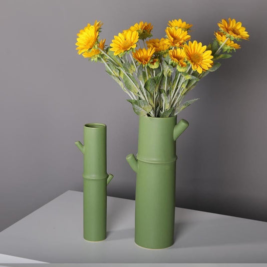 ElegantVase vase Vase céramique bambou vert – Harmonie végétale