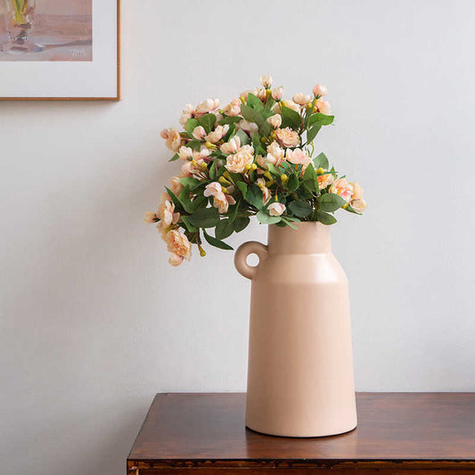 ElegantVase vase Vase céramique beige – Style vintage pour fleurs