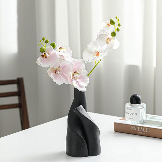 ElegantVase vase Vase céramique noir design main - Pour une déco artistique.