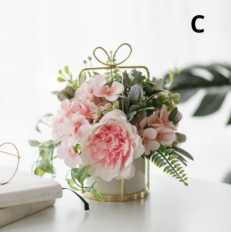 ElegantVase vase Vase élégant avec bouquet fleurs, déco romantique