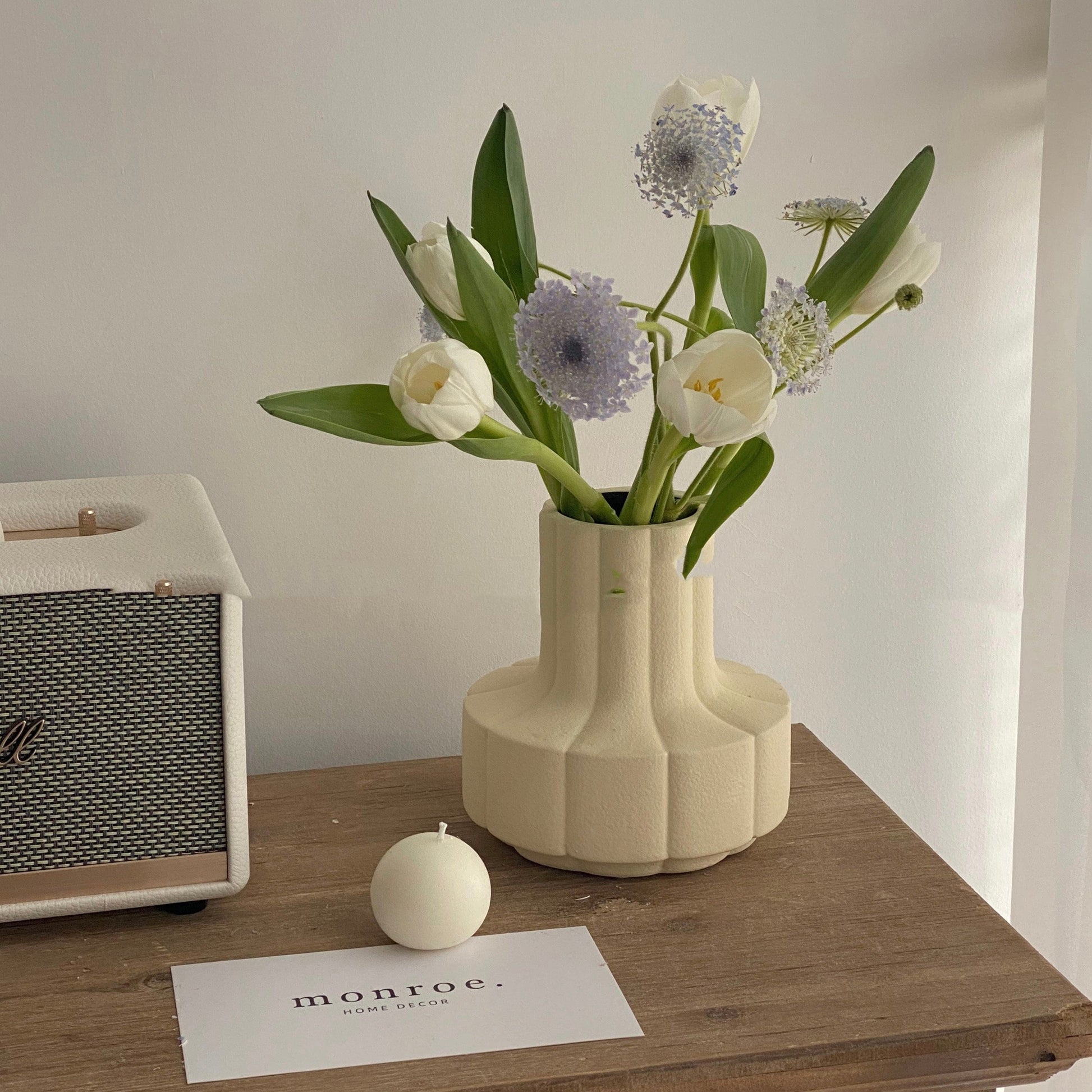 ElegantVase vase Vase Moderne Texture Béton Crème - Design Haut de Gamme