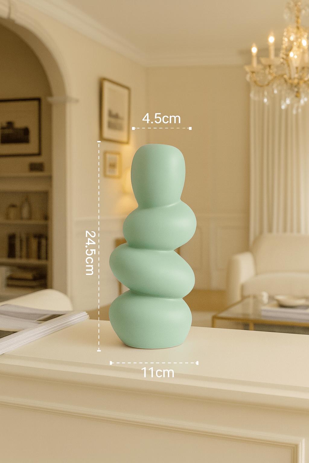 ElegantVase vase Vert Vase en céramique pour ambiance minimaliste