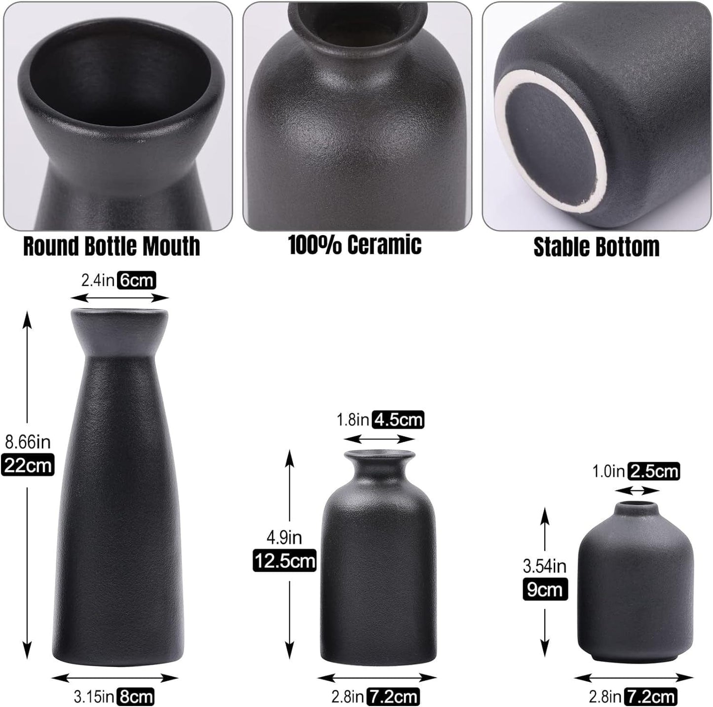Vase céramique noir – Design épuré pour déco contemporaine