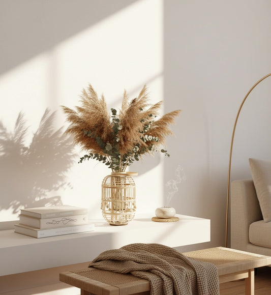 Vase pampa lumineux pour salon