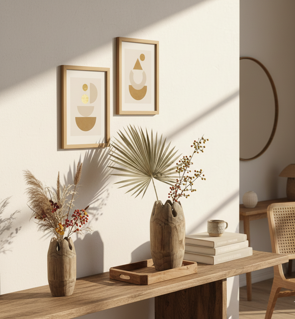 Vase en bois de style vintage