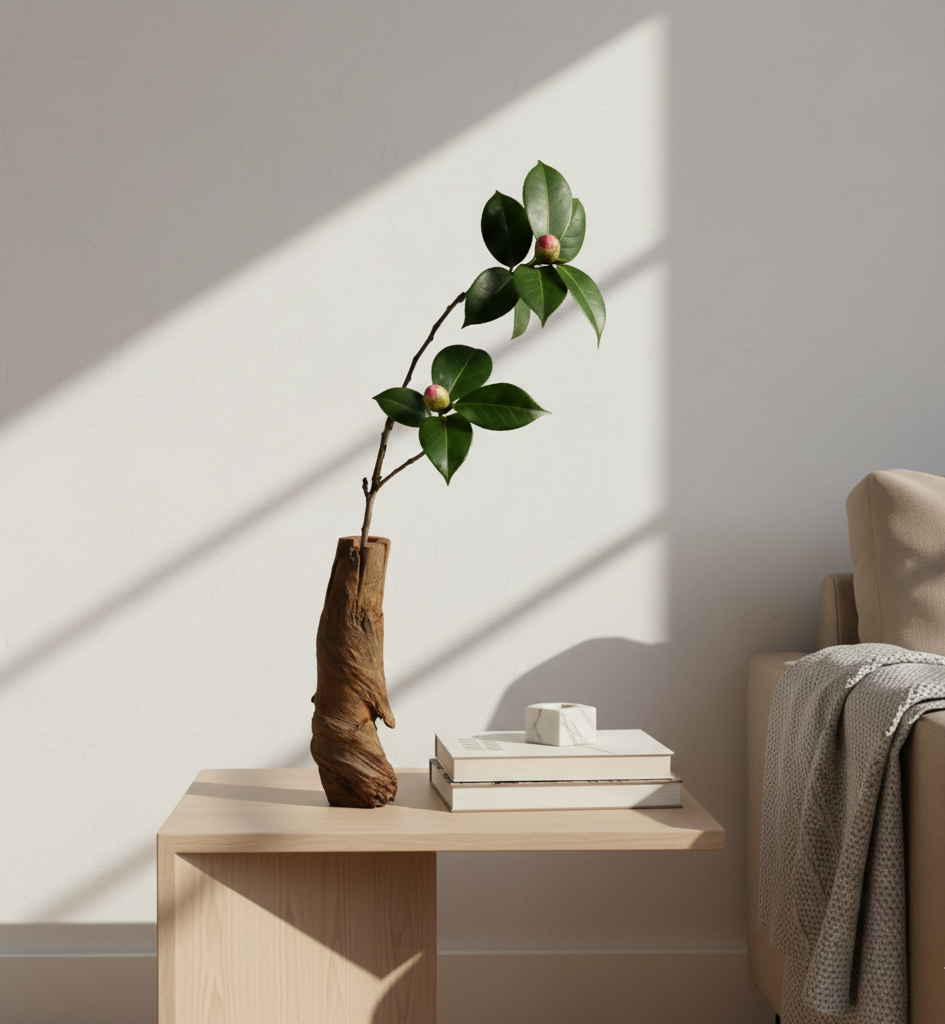 Vase en bois élégant