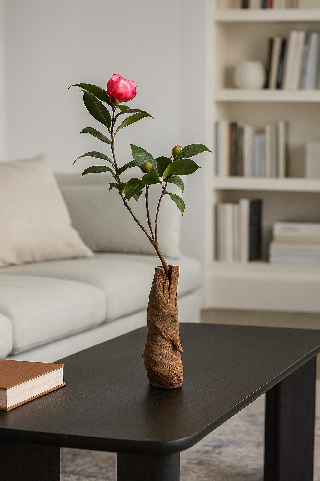 Vase en bois élégant