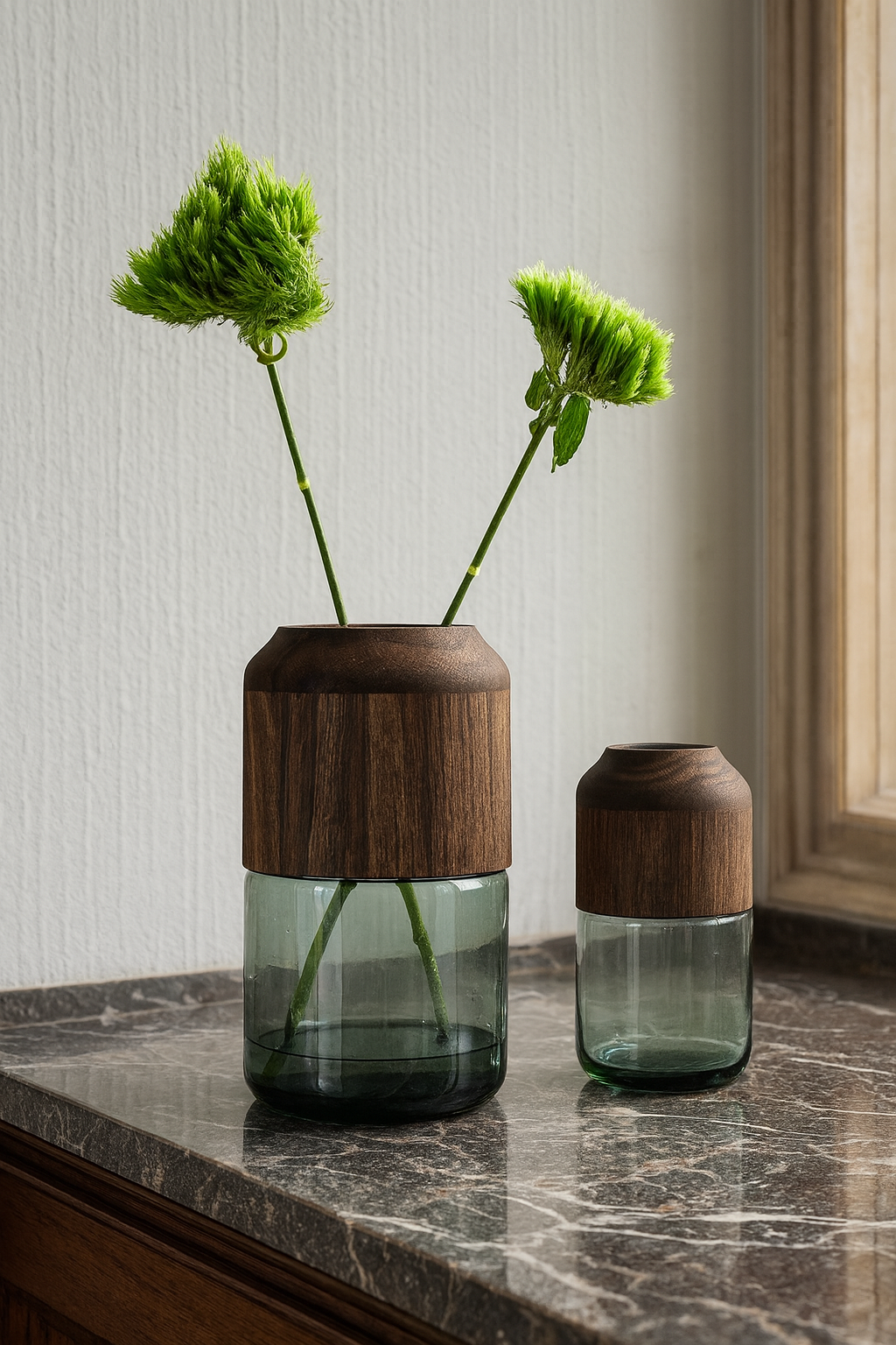 Vase en verre rond - sobriété élégante